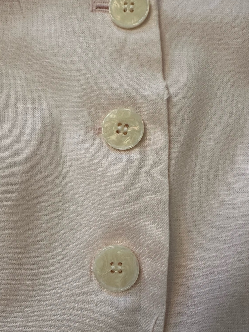 Joie Pale Pink Button-Front Crop Top - Picture 2 of 5